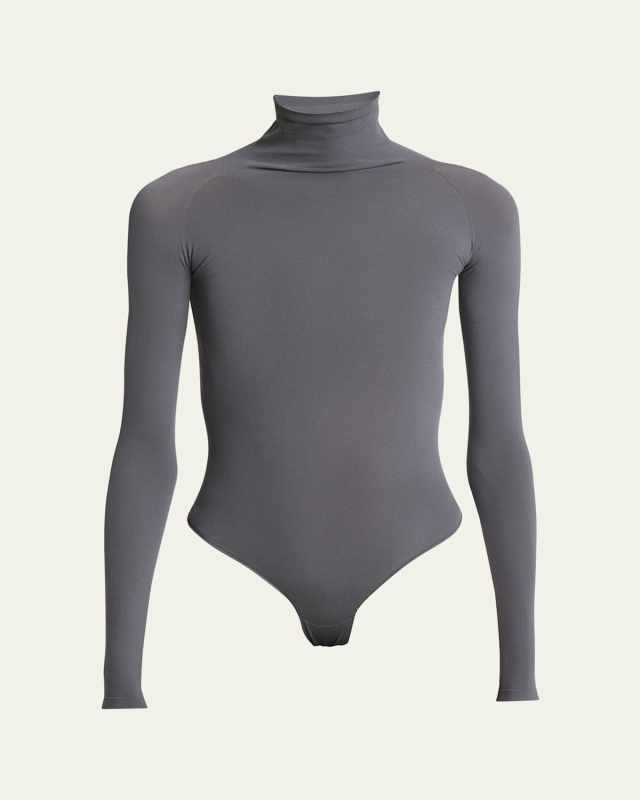 Semi-Sheer Turtleneck Bodysuit